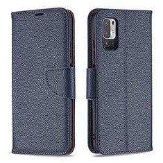 Custodia Portafoglio In Pelle Cover con Supporto B06F per Xiaomi Redmi Note 10T 5G Blu