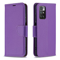 Custodia Portafoglio In Pelle Cover con Supporto B06F per Xiaomi Redmi Note 11 4G (2021) Viola