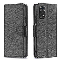 Custodia Portafoglio In Pelle Cover con Supporto B06F per Xiaomi Redmi Note 11 4G (2022) Nero