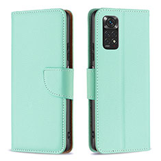 Custodia Portafoglio In Pelle Cover con Supporto B06F per Xiaomi Redmi Note 11 4G (2022) Verde