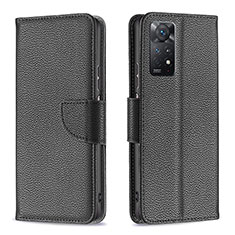 Custodia Portafoglio In Pelle Cover con Supporto B06F per Xiaomi Redmi Note 11 Pro 4G Nero