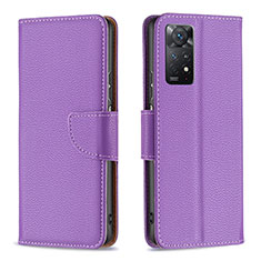 Custodia Portafoglio In Pelle Cover con Supporto B06F per Xiaomi Redmi Note 11 Pro 4G Viola