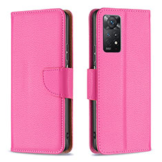 Custodia Portafoglio In Pelle Cover con Supporto B06F per Xiaomi Redmi Note 11 Pro 5G Rosa Caldo