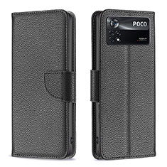 Custodia Portafoglio In Pelle Cover con Supporto B06F per Xiaomi Redmi Note 11E Pro 5G Nero