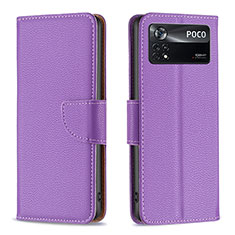 Custodia Portafoglio In Pelle Cover con Supporto B06F per Xiaomi Redmi Note 11E Pro 5G Viola