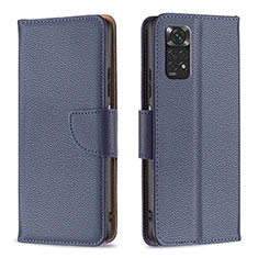 Custodia Portafoglio In Pelle Cover con Supporto B06F per Xiaomi Redmi Note 11S 4G Blu