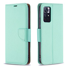 Custodia Portafoglio In Pelle Cover con Supporto B06F per Xiaomi Redmi Note 11S 5G Verde