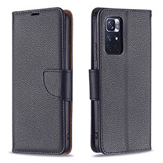 Custodia Portafoglio In Pelle Cover con Supporto B06F per Xiaomi Redmi Note 11T 5G Nero