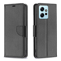 Custodia Portafoglio In Pelle Cover con Supporto B06F per Xiaomi Redmi Note 12 4G Nero