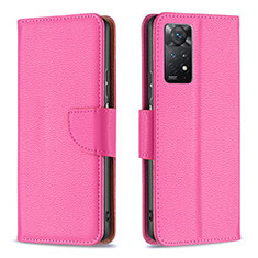 Custodia Portafoglio In Pelle Cover con Supporto B06F per Xiaomi Redmi Note 12 Pro 4G Rosa Caldo