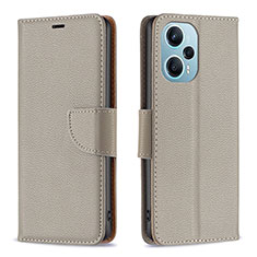 Custodia Portafoglio In Pelle Cover con Supporto B06F per Xiaomi Redmi Note 12 Turbo 5G Grigio