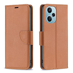 Custodia Portafoglio In Pelle Cover con Supporto B06F per Xiaomi Redmi Note 12 Turbo 5G Marrone