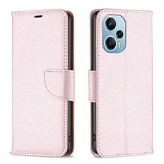 Custodia Portafoglio In Pelle Cover con Supporto B06F per Xiaomi Redmi Note 12 Turbo 5G Oro Rosa