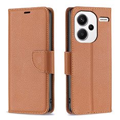 Custodia Portafoglio In Pelle Cover con Supporto B06F per Xiaomi Redmi Note 13 Pro+ Plus 5G Marrone