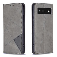 Custodia Portafoglio In Pelle Cover con Supporto B07F per Google Pixel 6 5G Grigio