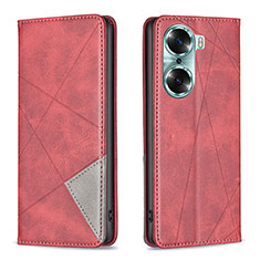 Custodia Portafoglio In Pelle Cover con Supporto B07F per Huawei Honor 60 Pro 5G Rosso