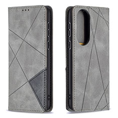 Custodia Portafoglio In Pelle Cover con Supporto B07F per Huawei P50 Pro Grigio