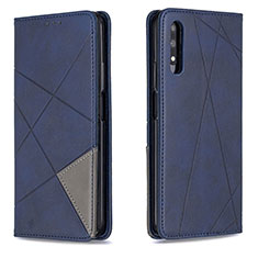 Custodia Portafoglio In Pelle Cover con Supporto B07F per Huawei Y9 Prime (2019) Blu