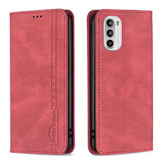 Custodia Portafoglio In Pelle Cover con Supporto B07F per Motorola Moto Edge (2022) 5G Rosso