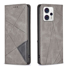 Custodia Portafoglio In Pelle Cover con Supporto B07F per Motorola Moto G13 Grigio