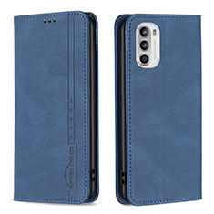 Custodia Portafoglio In Pelle Cover con Supporto B07F per Motorola MOTO G52 Blu