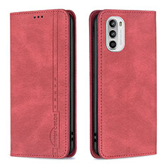 Custodia Portafoglio In Pelle Cover con Supporto B07F per Motorola MOTO G52 Rosso