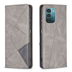 Custodia Portafoglio In Pelle Cover con Supporto B07F per Nokia G11 Grigio