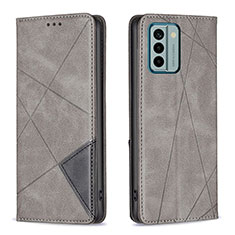 Custodia Portafoglio In Pelle Cover con Supporto B07F per Nokia G22 Grigio