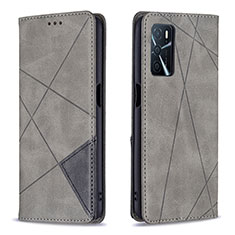 Custodia Portafoglio In Pelle Cover con Supporto B07F per Oppo A16s Grigio