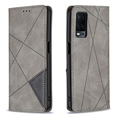 Custodia Portafoglio In Pelle Cover con Supporto B07F per Oppo A54 4G Grigio