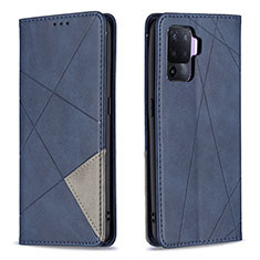 Custodia Portafoglio In Pelle Cover con Supporto B07F per Oppo A94 4G Blu