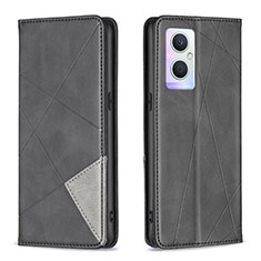 Custodia Portafoglio In Pelle Cover con Supporto B07F per Oppo F21 Pro 5G Nero