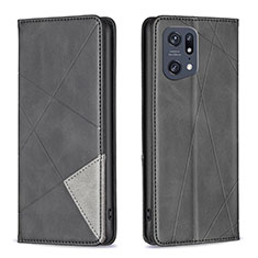 Custodia Portafoglio In Pelle Cover con Supporto B07F per Oppo Find X5 Pro 5G Nero