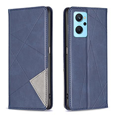 Custodia Portafoglio In Pelle Cover con Supporto B07F per Oppo K10 4G Blu