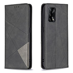 Custodia Portafoglio In Pelle Cover con Supporto B07F per Oppo Reno6 Lite Nero