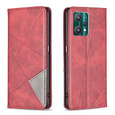 Custodia Portafoglio In Pelle Cover con Supporto B07F per Realme 9 Pro 5G Rosso