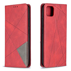 Custodia Portafoglio In Pelle Cover con Supporto B07F per Realme C11 (2021) Rosso