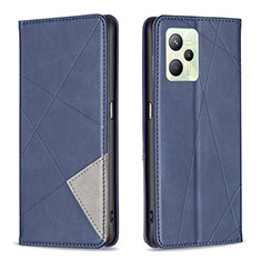 Custodia Portafoglio In Pelle Cover con Supporto B07F per Realme C35 Blu