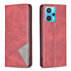 Custodia Portafoglio In Pelle Cover con Supporto B07F per Realme Narzo 50 Pro 5G Rosso