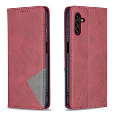 Custodia Portafoglio In Pelle Cover con Supporto B07F per Samsung Galaxy A04s Rosso