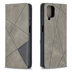 Custodia Portafoglio In Pelle Cover con Supporto B07F per Samsung Galaxy A12 Nacho Grigio