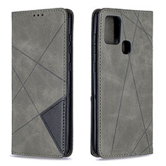 Custodia Portafoglio In Pelle Cover con Supporto B07F per Samsung Galaxy A21s Grigio