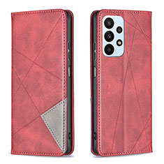 Custodia Portafoglio In Pelle Cover con Supporto B07F per Samsung Galaxy A23 5G Rosso