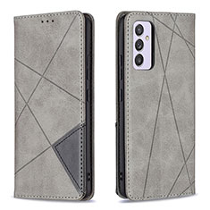 Custodia Portafoglio In Pelle Cover con Supporto B07F per Samsung Galaxy A24 4G Grigio