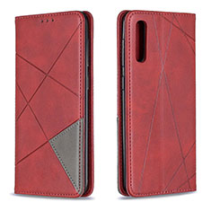 Custodia Portafoglio In Pelle Cover con Supporto B07F per Samsung Galaxy A30S Rosso