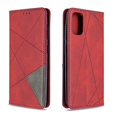 Custodia Portafoglio In Pelle Cover con Supporto B07F per Samsung Galaxy A41 Rosso