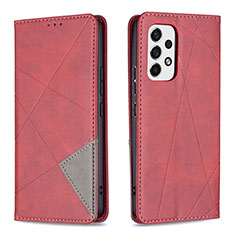 Custodia Portafoglio In Pelle Cover con Supporto B07F per Samsung Galaxy A53 5G Rosso