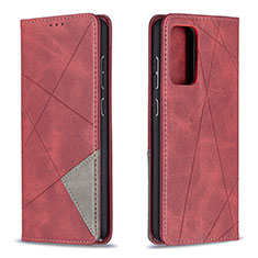 Custodia Portafoglio In Pelle Cover con Supporto B07F per Samsung Galaxy A72 4G Rosso