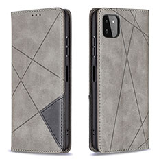 Custodia Portafoglio In Pelle Cover con Supporto B07F per Samsung Galaxy F42 5G Grigio