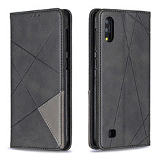 Custodia Portafoglio In Pelle Cover con Supporto B07F per Samsung Galaxy M10 Nero